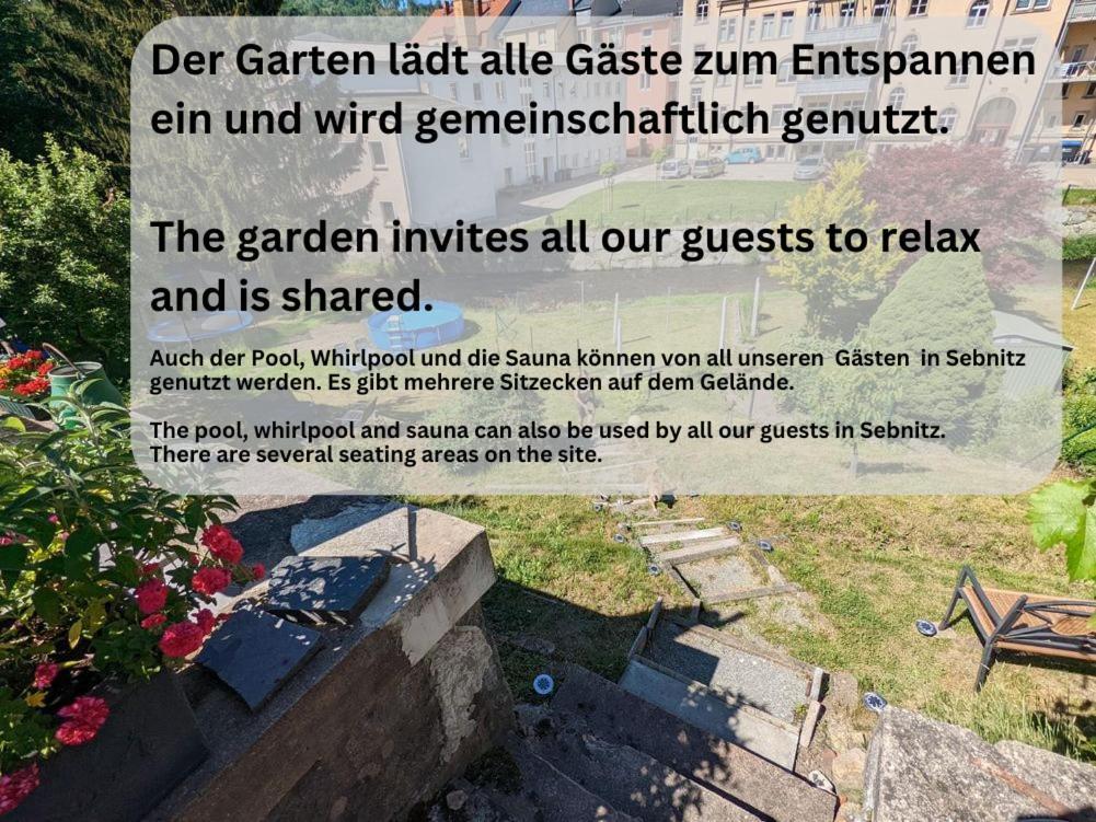 Apartamento Uo2 - Urlaubsmagie - Garten, Whirlpool, Sauna Sebnitz Exterior foto